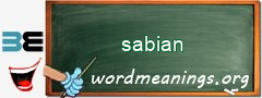 WordMeaning blackboard for sabian